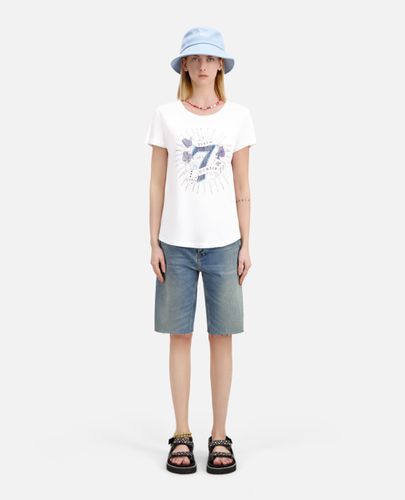 T-shirt Blanc Avec Sérigraphie Lucky Number - The Kooples - Modalova