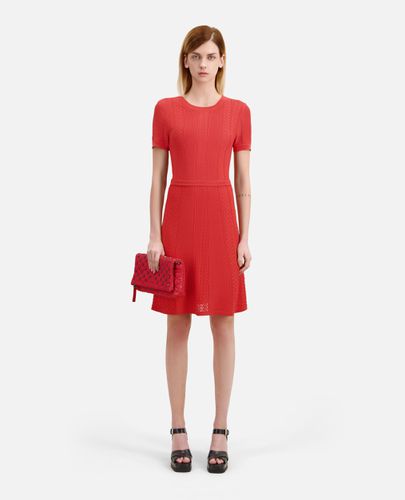 Robe Courte Rouge En Maille Ajourée - The Kooples - Modalova