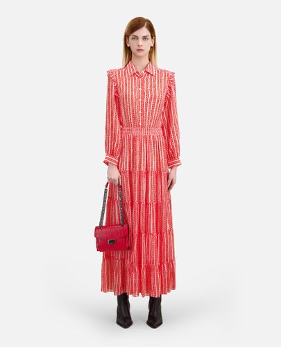 Robe Longue Imprimée Avec Volants - The Kooples - Modalova