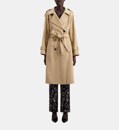 Manteau Long Beige En Mélange De Laine - The Kooples - Modalova