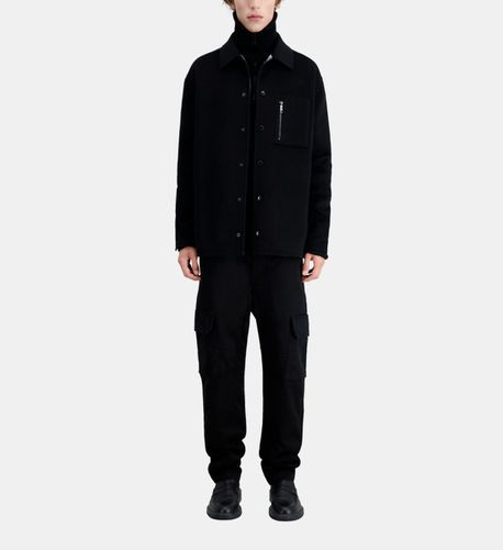 Blouson Type Surchemise Noir En Laine Mélangée - The Kooples - Modalova