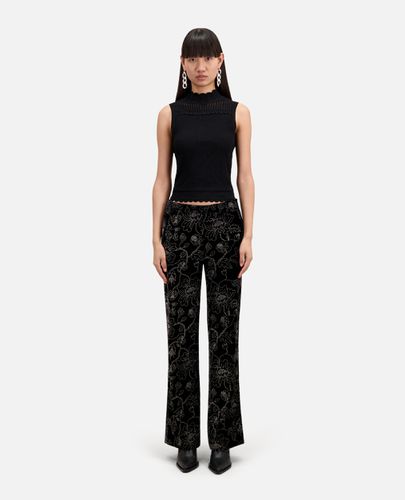 Pantalon Tailleur Noir En Velours - The Kooples - Modalova