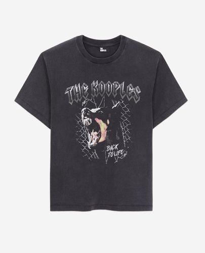 T-shirt Noir Avec Sérigraphie Barking Dog - The Kooples - Modalova