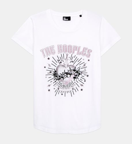 T-shirt Blanc Avec Sérigraphie Dagger Through Heart - The Kooples - Modalova