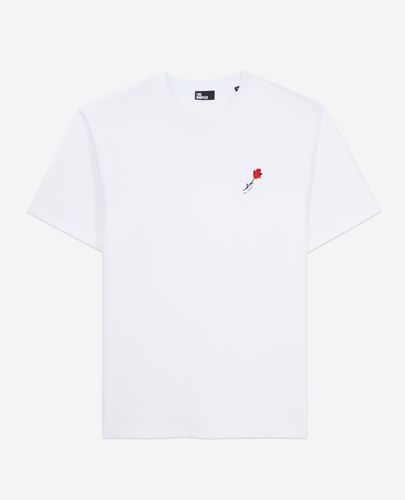 T-shirt Blanc Avec Broderie Fleur - The Kooples - Modalova