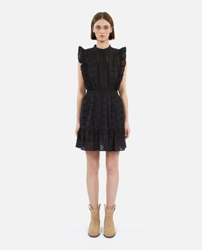 Robe Courte Noire En Broderie Anglaise - The Kooples - Modalova