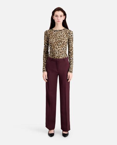 Pantalon Tailleur Bordeaux En Crêpe - The Kooples - Modalova