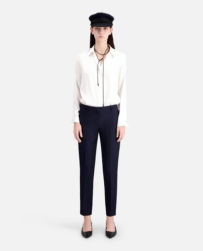 Pantalon De Costume Laine Bleu Marine - The Kooples - Modalova