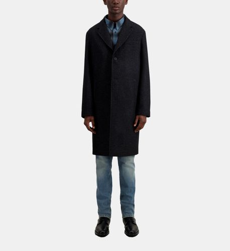 Manteau Noir Long En Laine Mélangée - The Kooples - Modalova