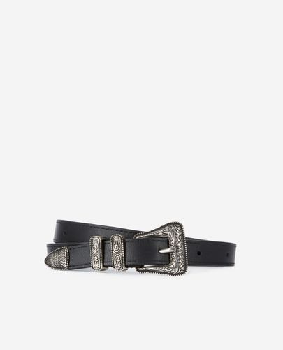 Ceinture Fine En Cuir Noir - The Kooples - Modalova