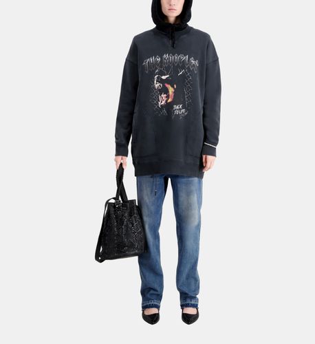 Robe Type Sweatshirt Noire Avec Sérigraphie Barking Dog - The Kooples - Modalova