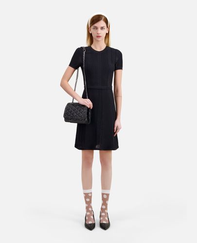 Robe Courte Noire En Maille Ajourée - The Kooples - Modalova