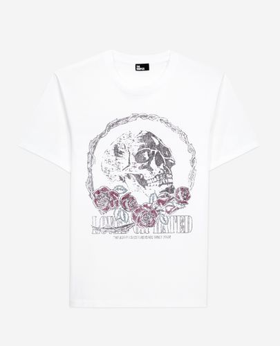 T-shirt Blanc Avec Sérigraphie Vintage Skull - The Kooples - Modalova