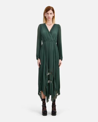 Robe Longue Plissée Verte - The Kooples - Modalova