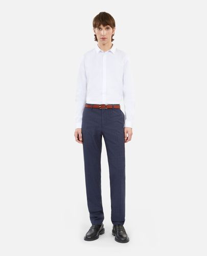 Pantalon De Costume Prince De Galles Bleu Marine En Laine - The Kooples - Modalova