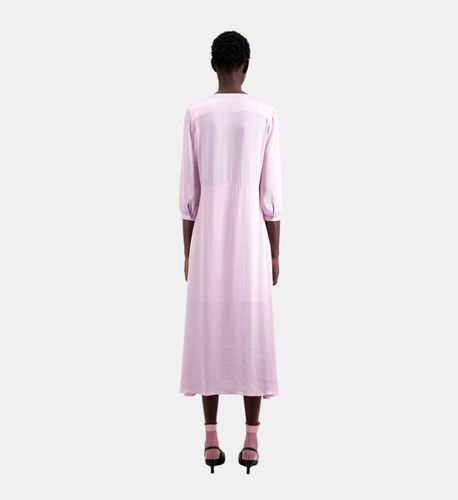 Robe Longue Rose Avec Plissage - The Kooples - Modalova