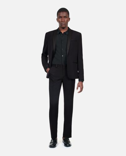 Pantalon De Smoking Noir Avec Détails En Satin - The Kooples - Modalova