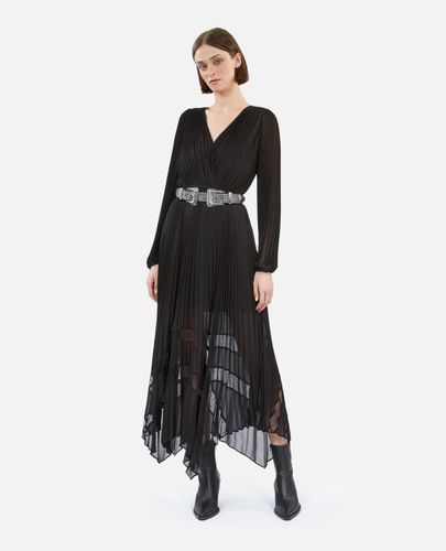 Robe Longue Plissée Noire - The Kooples - Modalova