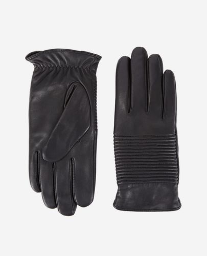 Gants En Cuir Noir Avec Nervures - The Kooples - Modalova