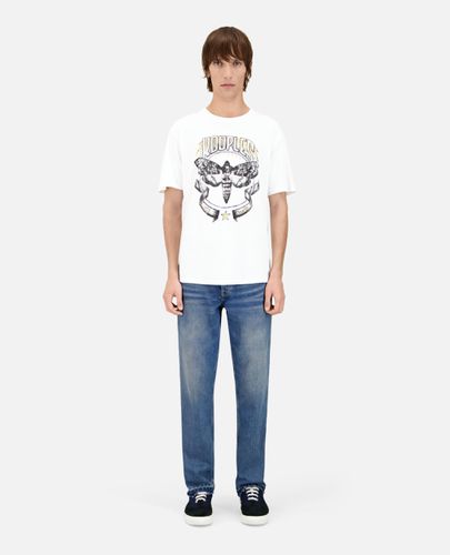 T-shirt Blanc Avec Sérigraphie Skull Butterfly - The Kooples - Modalova