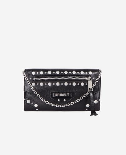 Petite Pochette Jill En Cuir Noir Avec Clous Et Chaîne - The Kooples - Modalova