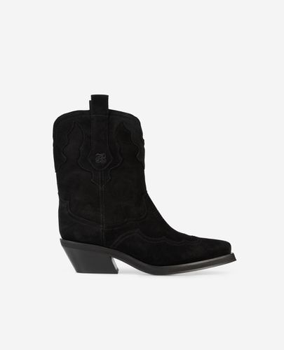 Bottes Western En Cuir Suède Noir - The Kooples - Modalova