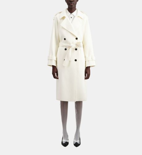 Manteau Long Écru En Mélange De Laine - The Kooples - Modalova