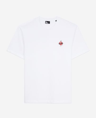 T-shirt Blanc Avec Broderie Dagger Through Heart - The Kooples - Modalova
