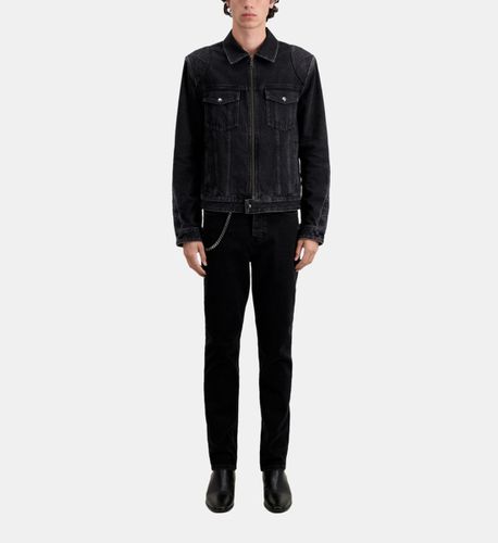 Blouson Biker Noir En Denim - The Kooples - Modalova