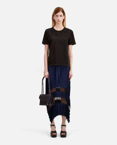 T-shirt Noir Avec Broderie Bijou - The Kooples - Modalova