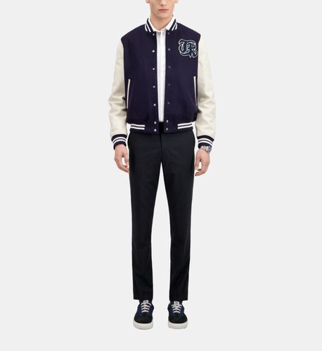 Blouson Teddy Bleu Marine Avec Patch - The Kooples - Modalova