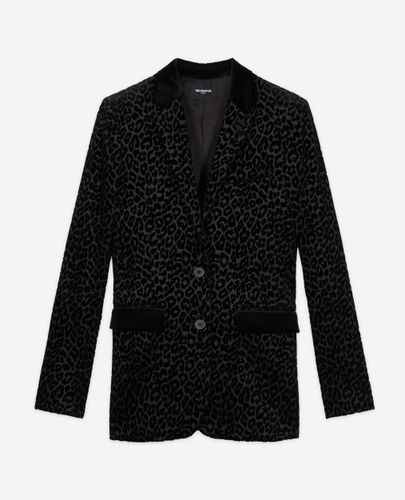 Veste De Costume En Velours Léopard Noire - The Kooples - Modalova