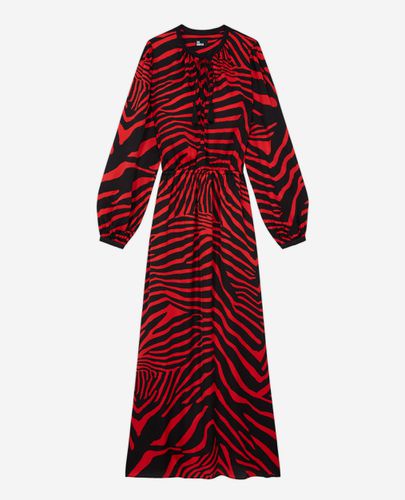 Robe Longue Imprimée Rouge - The Kooples - Modalova