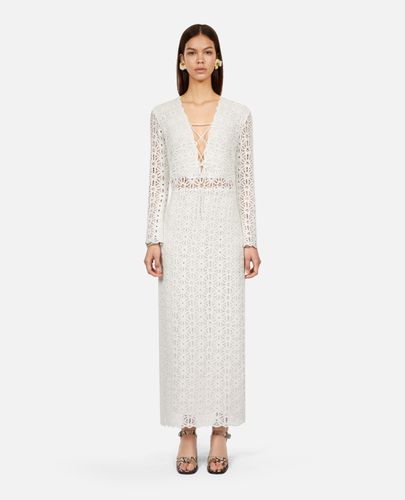 Robe Longue Blanche En Guipure - The Kooples - Modalova