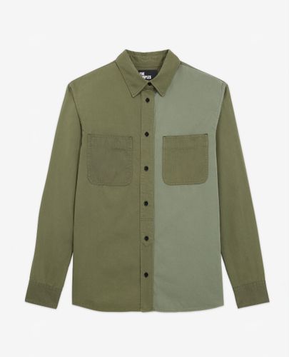 Chemise En Jean Patchwork Kaki - The Kooples - Modalova