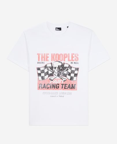T-shirt Blanc Avec Sérigraphie Racing Skull - The Kooples - Modalova