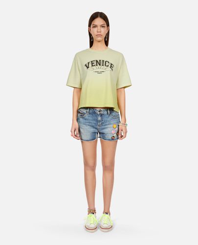 T-shirt Jaune Dégradé Avec Sérigraphie Venice - The Kooples - Modalova