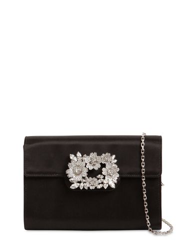 Pochette En Satin Embelli Bouquet - ROGER VIVIER - Modalova