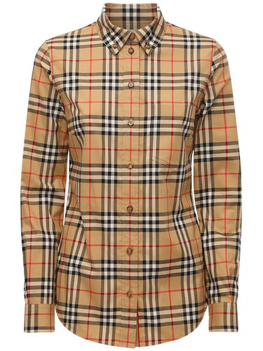 Chemise En Popeline Stretch À Carreaux Lapwing - BURBERRY - Modalova