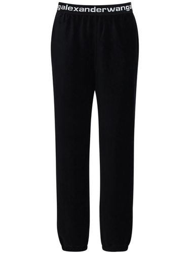 Pantalon De Sport En Coton Côtelé Stretch À Logo - ALEXANDER WANG - Modalova