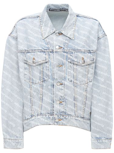 Veste En Denim De Coton Imprimé Logo - ALEXANDER WANG - Modalova