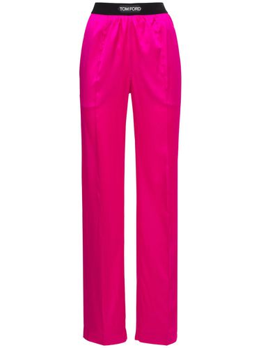 Pantalon De Pyjama En Satin De Soie À Logo - TOM FORD - Modalova