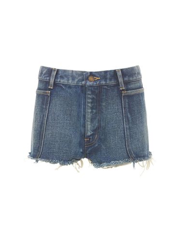 Short En Denim De Coton - SAINT LAURENT - Modalova