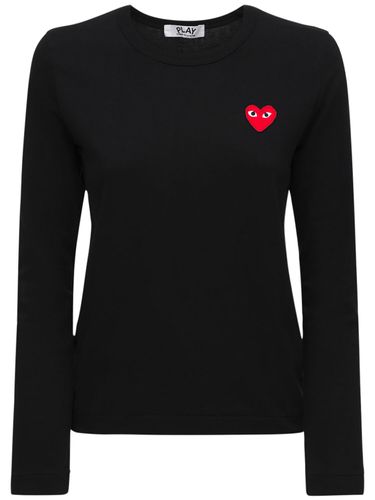 T-shirt En Jersey De Coton À Logo - COMME DES GARÇONS PLAY - Modalova