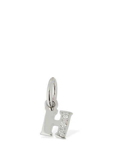 Pendentif H En Or Blanc 18 K Et Diamants - DODO - Modalova