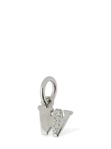 Pendentif W En Or Blanc 18 K Et Diamants - DODO - Modalova