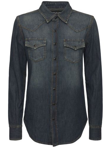 Chemise Western En Denim De Coton - SAINT LAURENT - Modalova