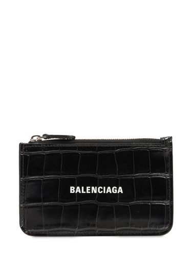 Porte-cartes Zippé En Cuir Embossé Crocodile - BALENCIAGA - Modalova