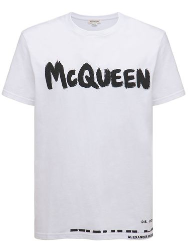 T-shirt En Jersey De Coton Imprimé Logo - ALEXANDER MCQUEEN - Modalova