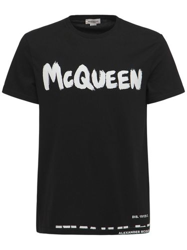 T-shirt En Jersey De Coton Imprimé Logo - ALEXANDER MCQUEEN - Modalova